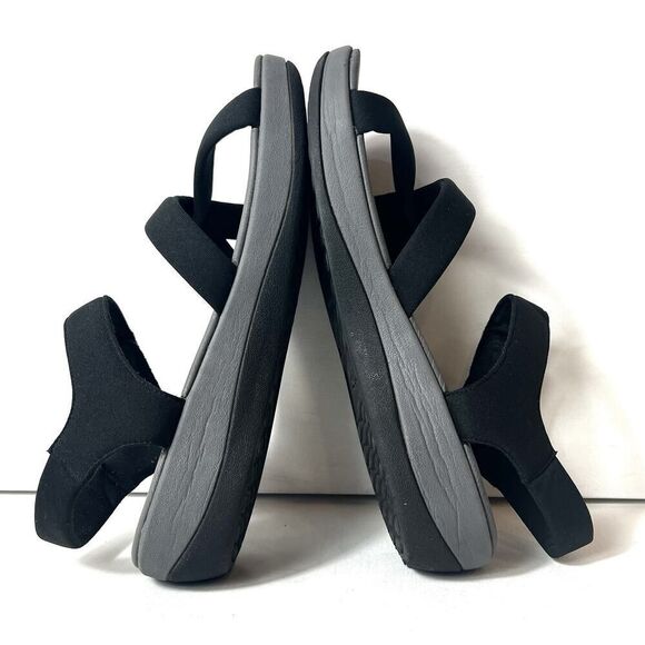 Clarks Cloudsteppers Summer Sandals Womens 11 M Black Fabric Sling Back Open Toe - Picture 6 of 11